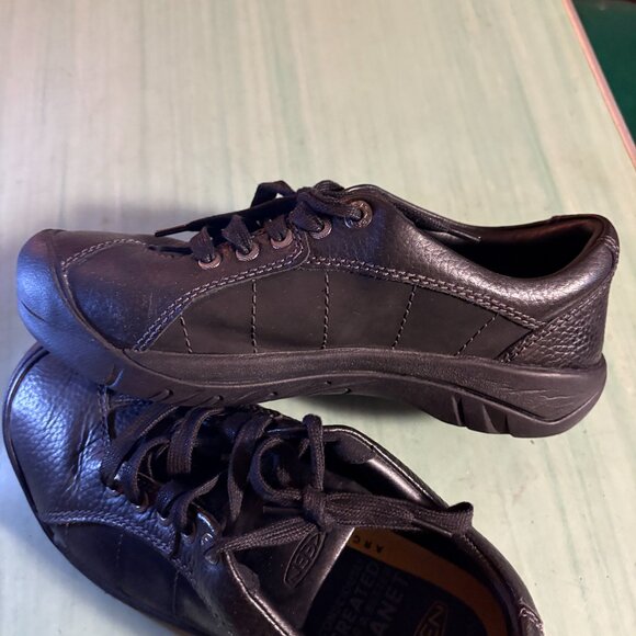 Womens Keen Black Leather Presidio Hiking Comfort Sneakers  Size 8 - Picture 6 of 9